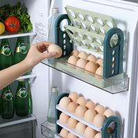 Étagère de rangement pour œufs à 3 niveaux, type rabattable, organisateur de réfrigérateur, boîte de rangement pratique, accessoires de cuisine