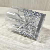 Mug à bière classique populaire de 325 ml en plastique PS à coupe basse, motif diamant, avec motifs scintillants pour fêtes, bars et usage domestique - Vin, eau et thé