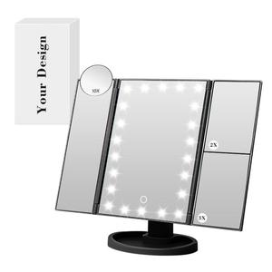 0728 Top Selling <b>Led</b> Soft Light Brightness <b>Makeup</b> <b>Mirror</b> 2x and 3x Magnifying Glasses Intelligent Touch Screen Vanity - Product Image 2