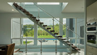 Système de garde-corps en verre de rampe d'escalier Reilbu avec pince en acier inoxydable pour les zones de balcon de pont d'escalier