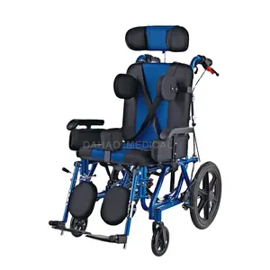 Fauteuil inclinable en aluminium pour paralysie cérébrale Fauteuil manuel pour handicapés avec roues pour personnes handicapées