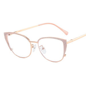 <span class=keywords><strong>Gafas</strong></span> Ópticas de Metal con Diseño de Ojo de Gato para Mujer 2026, Monturas Brillantes Doradas Anti Luz Azul, Anti Radiación para Computadora - Product Image 5