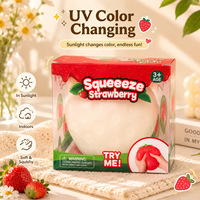 Grande fraise géante en silicone à couleurs changeantes, jouet souple en forme de fruit, décoratif pour Halloween, anti-stress, jouet sensoriel, cadeau