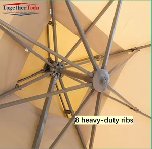 Parasol commercial Roma au design moderne, parasol de patio extérieur, parasol de plage imperméable en aluminium pour hôtel, jardin, bord de piscine, parc - Product Image 5