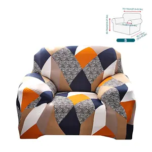 1 Cushion Sofa Floral Pattern Printed Sofa Cover Living Room Stretch Sofa Cover For 1 Seater Furniture Cover