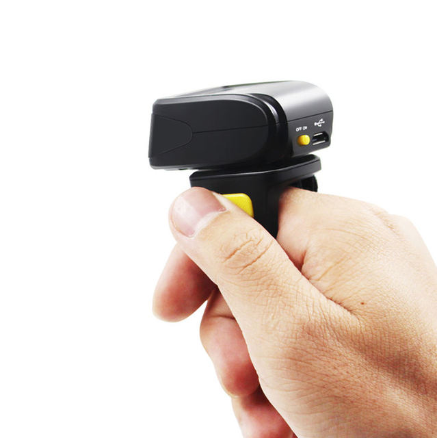Ring Barcode Scanner SV6730 Portable Wearable Mini Finger BarCode Reader Wireless 2.4G Blue Tooth Communication