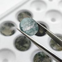 Disque d'agate aquatique vert foncé en gros pour fabricants, accessoire de bijouterie DIY, pierre brute mince à double face, autres créations en cristal