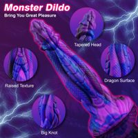 Riesiges Silikon 8,9 Zoll Monster Dragon Dildo G-Punkt Prostata Lila Fantasy Sexspielzeug Alien Knot Dildo mit starkem Saugnapf