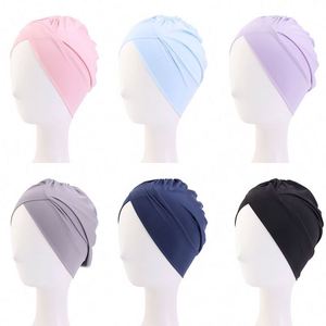 Chapeaux <span class=keywords><strong>de</strong></span> <span class=keywords><strong>bain</strong></span> <span class=keywords><strong>turban</strong></span> en tissu élastique respirant avec logo personnalisé pour les sports <span class=keywords><strong>de</strong></span> plein air, le yoga, la plage, les fêtes, <span class=keywords><strong>bonnet</strong></span> <span class=keywords><strong>de</strong></span> <span class=keywords><strong>bain</strong></span> réglable - Product Image 6