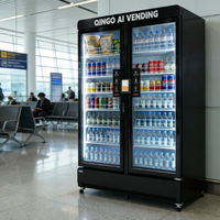 Réfrigérateur commercial Qingo, vitrine réfrigérée à porte vitrée, réfrigérateur vertical pour boissons et bières, distributeur automatique SDK