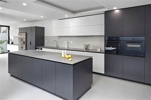 Collection de prix des armoires de cuisine modernes en bois gris brillant de luxe - Product Image 3