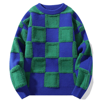Pulls en maille à carreaux de luxe pour hommes, automne-hiver, personnalisables, anti-rétrécissement, respirants, tissu standard, acrylique de haute qualité, chauds