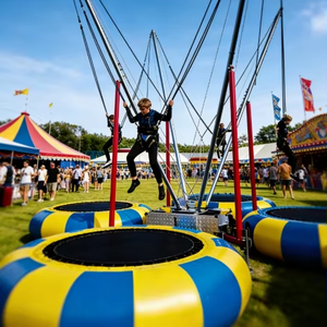 EASYFUN <span class=keywords><strong>Prix</strong></span> abordable Manège de parc <span class=keywords><strong>d</strong></span>'attractions et de foire, Trampoline Euro Bungee à saut 4-en-1 à vendre - Product Image 1