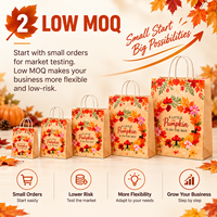Sacs en papier cadeau pour Thanksgiving, sacs en kraft personnalisés avec logo et poignées pour pâtisseries, biscuits, friandises et cadeaux de fêtes