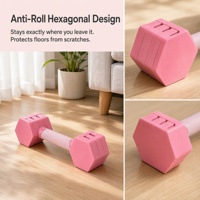 Haltère réglable rose 5LB en fonte avec verrouillage 0,5-2LB pour femmes, entraînement léger à domicile