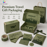 Boîte d'emballage cadeau en carton vert olive écologique de qualité supérieure, à double paroi, pour abonnement et envoi, idéale pour les voyages et les aventures.