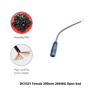 OSTAI 5521 5,5mm Stecker auf 2,1mm DC 20AWG Kupferleiter PVC-Ummantelung 5A Netzteil Verlängerungskabel 20cm