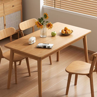 Ensemble table et chaises carrées en bois massif, meubles de maison stables et adaptés aux appartements