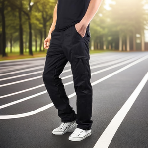 Men's Extra-<b>Thickness</b> 100% Cotton Worsted Sweatpants Casual Sports Cargo Pants Mid Waist Winter Plain Dyed Trousers 2026 - Product Image 2