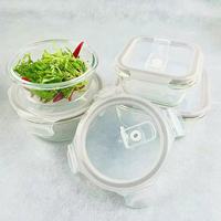 Récipients alimentaires en verre de haute qualité Boîte à lunch Récipients alimentaires carrés multifonctions Récipients alimentaires en verre avec couvercles hermétiques
