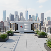 Maisons mobiles modernes en forme de capsule, maisons préfabriquées mobiles, micro-maisons de luxe en conteneurs - Villa en structure acier pour usage hôtelier 3D