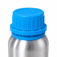 Bouteille d'huile essentielle en aluminium poli de 250 ml, bouchon bleu ciel, parfum marin, anti-UV, vente en gros OEM