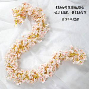 Wholesale Silk Hanging Vine Flowers Vine Garland Artificial Cherry Blossom Branches Wedding <b>Tree</b> <b>Decoration</b> for Wedding - Product Image 6