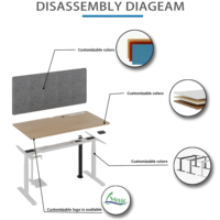 Meubles de bureau pour une seule personne, bureau intelligent, table de travail informatique, table électrique réglable en hauteur