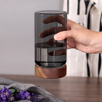 Bocal à café anti-lumière en verre borosilicate hermétique avec couvercle, récipient anti-UV pour café moulu et aliments secs