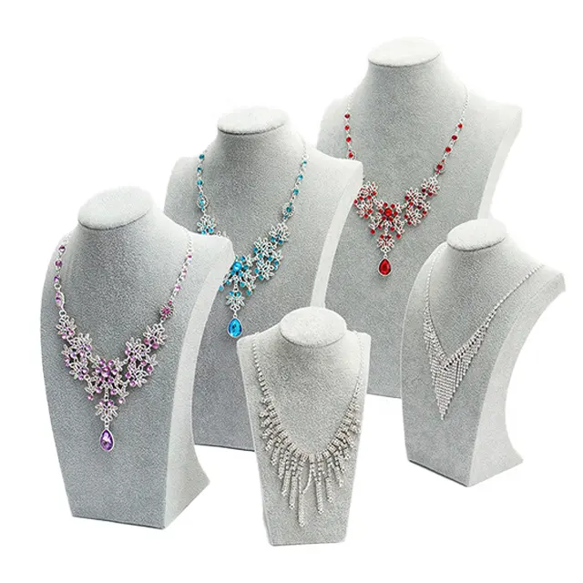 Nouvelle fleur de glace en peluche bijoux affichage Figure cou collier affichage bijoux présentoir