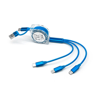 Câble de données multi-rétractable 5 en 1, câble de charge Type C 1M pour ordinateur et smartphone, vente flash