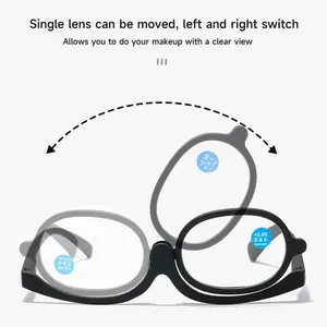 Magnifying <b>Glasses</b> Rotating Makeup <b>Reading</b> <b>Glasses</b> Anti Blue Light Make-up Presbyopic Eyeglasses Diopter +1.0 +<b>1.5</b> +2.0 to +4.0 - Product Image 4
