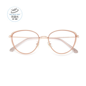 Monture de lunettes en métal œil de chat Danyang S11869, anti-lumière bleue, pour femmes, monture complète, verres en acrylique - Product Image 1