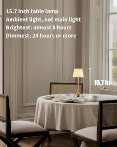 Wholesale Portable Cordless Table Lamp <b>Battery</b>-Powered <b>Rechargeable</b> Fabric Desk with Dimmable Light for Reading Dining Room - Product Image 5