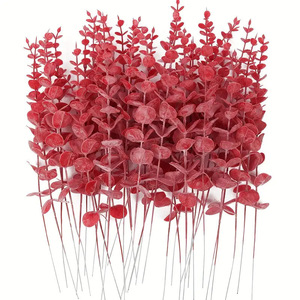 Prix de gros Nouveau design Feuilles d'eucalyptus artificielles à longue tige, plante à feuillage vert pour la décoration intérieure ou les mariages - Product Image 2