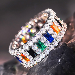 Anello Geometrico Quadrato Colorato per Donne, Elegante Gioiello da Indossare Quotidianamente e per Feste, Idea Regalo - Product Image 3