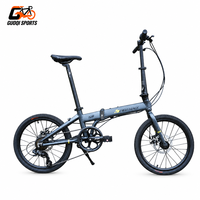 Vélo pliant GUOQI 20 pouces, cadre en alliage d'aluminium, 8 vitesses, frein à disque mécanique, vélo de ville portable pour adultes