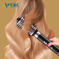 Peigne à air chaud multifonctionnel 5 en 1, sèche-cheveux électronique, lisseur et boucleur, adapté aux salons de coiffure
