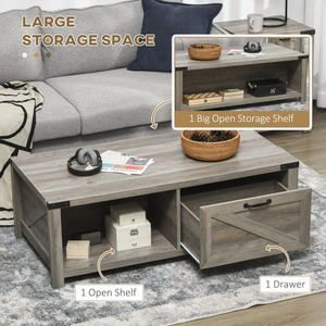 DB Grey Oak Coffee Table Producto elegante para el hogar relacionado con la energía - Product Image 1