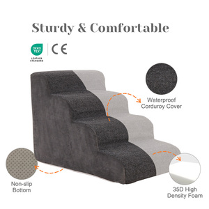 Rampa e <span class=keywords><strong>Scala</strong></span> a 4 Gradini per Cani e Gatti, per Divano e Sedia, con Rivestimento in Tessuto Impermeabile Antiscivolo e Resistente - Product Image 3