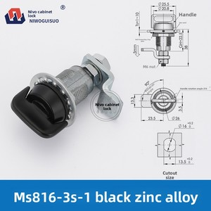 NIWO Retractable Tongue Lock Ms816-3S-1 Chrome Plated 75x75x35mm Distribution Box Lock Industrial Electrical Cabinet Lock Lock - Product Image 6