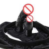 Culotte à double pénétration avec godemichet, plug anal discret, plugs vaginaux, jouets de plaisir pour la chasteté féminine, noir, frais