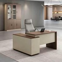 Bureau de direction moderne et contemporain, durable, assemblé, avec panneau extensible, en bois de luxe, pour la maison et le bureau
