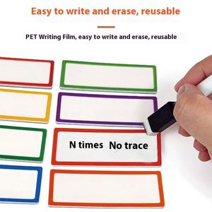 Pegatinas de nombre magnéticas borrables, material didáctico autoadhesivo con estante, blocs de notas con logotipo, pizarra blanca pequeña, imán suave - Product Image 3