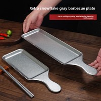 Piring Sajian Vintage untuk Barbekyu, Sushi, Hot Pot, dan Hidangan Penutup, Nampan Kreatif Berpinggiran Sempit, Piring Bentuk Tidak Beraturan