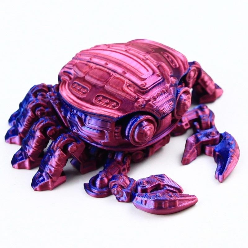 Crabe mécanique rouge et bleu 14cm