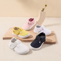 Chaussures en toile à bride en T pour tout-petits, baskets réglables à scratch pour enfants, semelle antidérapante en PVC, chaussures décontractées pour la maternelle, personnalisables OEM ODM