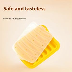 6-ढक्कन सिलिकॉन सॉसेज हैम गर्म कुत्ते मोल्ड बेकिंग और मिठाई तैयार करने के लिए संरक्षित बॉक्स के साथ संरक्षित - Product Image 2