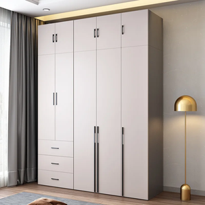 Armario Moderno de Diseño Nuevo 2026, Armario Minimalista Blanco Puro con Almacenamiento Inteligente, Mueble de Dormitorio de MDF - Product Image 3
