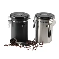 Canister Kitchen Kitchen Canisters Airtight Coffee Canister Stainless Steel Container For The Kitchen Coffee Ground Vault Jar With 1 Way Co2 Valve And Spoon